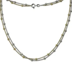 SilberDream Collier Kette Kugeln vergoldet 925er Silber Damen 45cm SDK22345T