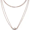 SilberDream Collier Kette Kugel Welle rose 925 Silber Damen 45cm SDK24745E
