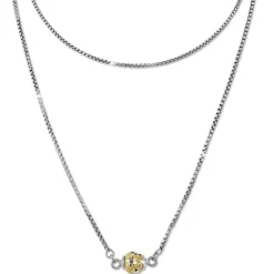 SilberDream Collier Kette Kugel Blumen vergoldet 925 Silber Damen 45cm SDK24845Y