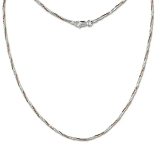 SilberDream Collier Kette gedreht Rose vergoldet 925 Silber 45cm SDK22145E