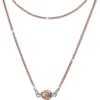 SilberDream Collier Kette Kugel Blatt rose 925 Silber Damen 46cm SDK24146E