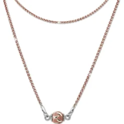 SilberDream Collier Kette Kugel Blatt rose 925 Silber Damen 46cm SDK24146E