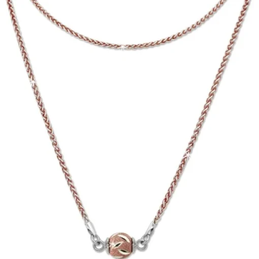 SilberDream Collier Kette Kugel Blatt rose 925 Silber Damen 46cm SDK24146E