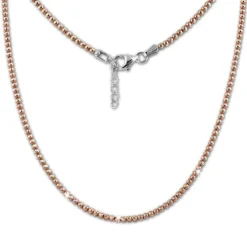 SilberDream Collier Kette Kugeln rose 925 Silber Damen 44cm-47cm SDK11045E