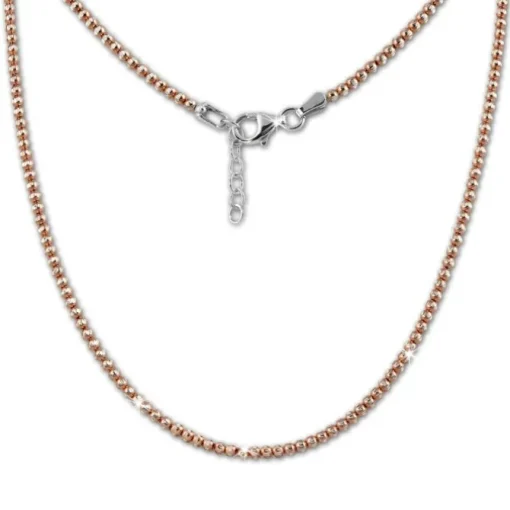 SilberDream Collier Kette Kugeln rose 925 Silber Damen 44cm-47cm SDK11045E