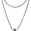 SilberDream Collier Kette Kugel Welle geschwärzt 925 Silber Damen 46cm SDK24446S