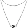 SilberDream Collier Kette Kugel Stern schwarz 925 Silber Damen 45cm SDK23945S