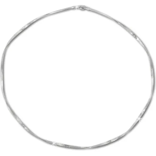 SilberDream Collier Kette Muster gedreht 925er Silber Damen 45cm SDK29045J