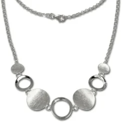 SilberDream Collier Kette mit matten Elementen 925 Silber 45cm SDK400