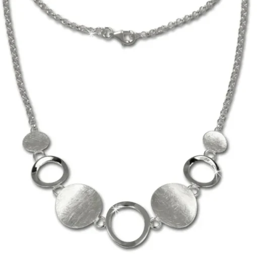 SilberDream Collier Kette mit matten Elementen 925 Silber 45cm SDK400