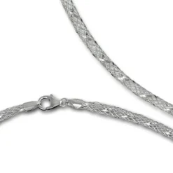 SilberDream Collier Kette Gitter 925er Silber Damen 50cm SDK2195J
