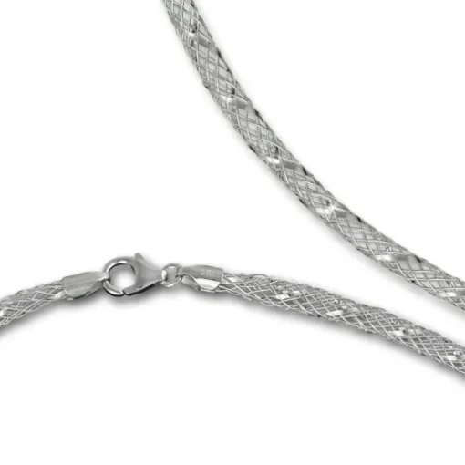 SilberDream Collier Kette Gitter 925er Silber Damen 50cm SDK2195J