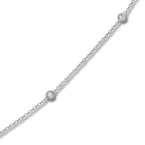 SilberDream Collier Kette Zirkonia weiß 925er Silber Damen 45cm SDK27845J