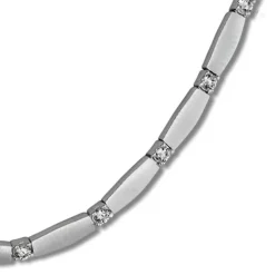 SilberDream Collier Kette matt Zirkonia weiß 925er Silber 45cm SDK447W