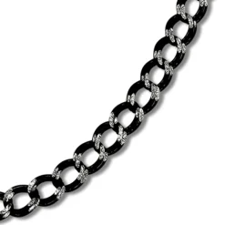SilberDream Collier Kette Panzer schwarz 925 Silber Damen 45cm SDK21445S