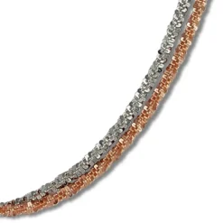 SilberDream Collier Kette gedreht rose vergoldet und 925 Silber 45cm SDK23345T