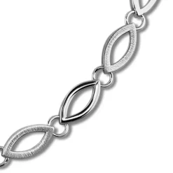 SilberDream Collier Kette Oval 925er Silber 44cm Damen Halskette SDK466J