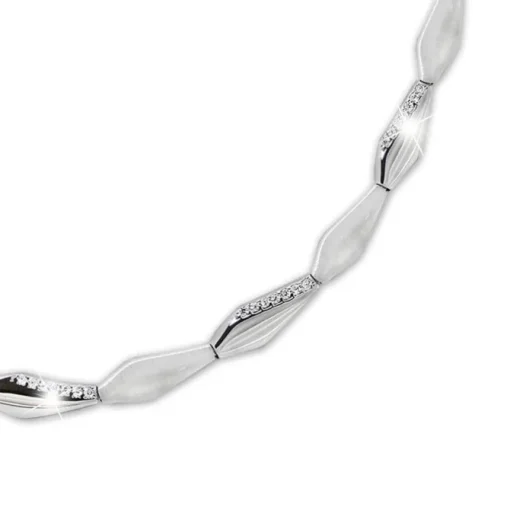 SilberDream Collier Kette Fantasie 925er Silber Zirkonia 45cm Damen SDK468W