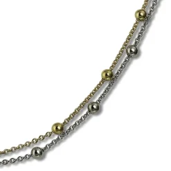 SilberDream Collier Kette Kugeln vergoldet 925er Silber Damen 45cm SDK22345T