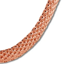 SilberDream Collier Kette Geflecht Rose vergoldet Damen ca. 45cm SDK22045E
