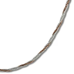 SilberDream Collier Kette gedreht Rose vergoldet 925 Silber 45cm SDK22145E