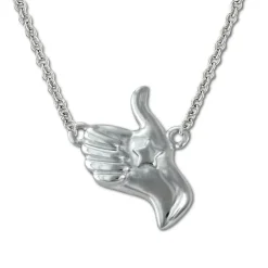 SilberDream Collier Kette Handzeichen Daumen hoch 925 Silber 46cm SDK50944J