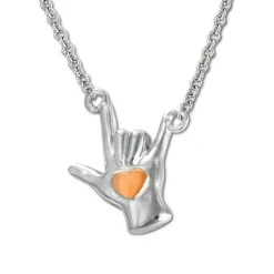 SilberDream Collier Kette Handzeichen -Ich liebe dich- 925 Silber 46cm SDK50844E