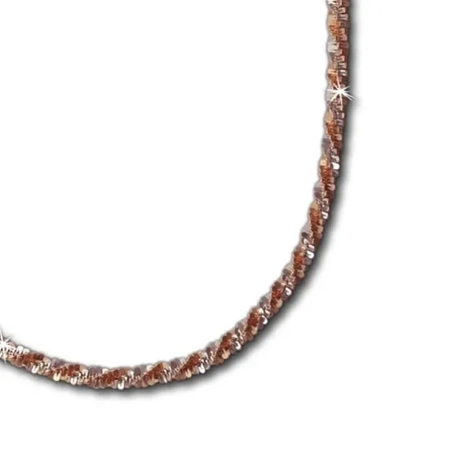 SilberDream Collier Kette gedreht rose vergoldet 925 Silber Damen 45cm SDK21645E