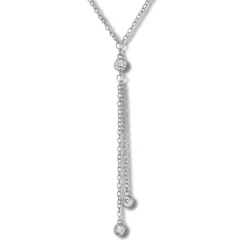 SilberDream Collier Kette Zirkonia weiß 925er Silber Damen 45cm SDK27845J