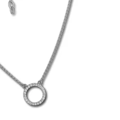 SilberDream Collier Kette Zirkonia rund weiß 925 Silber Damen 42-47cm SDK28642J