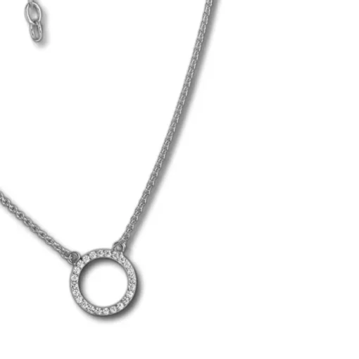 SilberDream Collier Kette Zirkonia rund weiß 925 Silber Damen 42-47cm SDK28642J