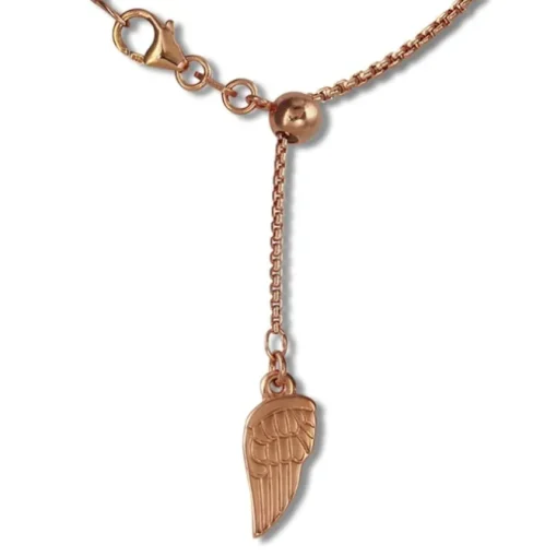 SilberDream Collier Kette Flügel rosevergoldet 925er Silber Damen 45cm SDK23445E