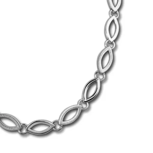 SilberDream Collier Kette Oval 925er Silber 44cm Damen Halskette SDK466J