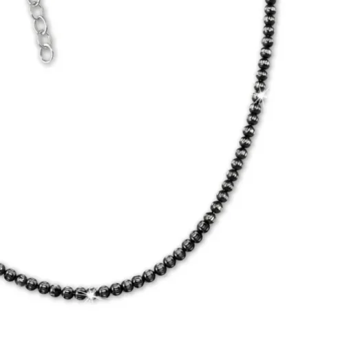 SilberDream Collier Kette Kugeln geschwärzt 925 Silber Damen 44cm-47cm SDK11045K