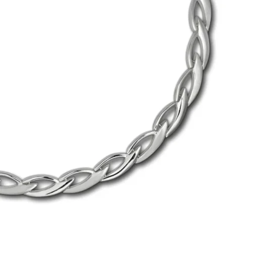 SilberDream Collier Kette Zopf 925er Silber 44,5cm Damen Halskette SDK438J
