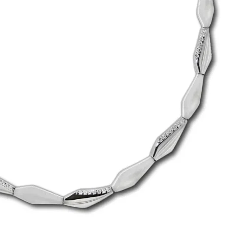 SilberDream Collier Kette Fantasie 925er Silber Zirkonia 45cm Damen SDK468W