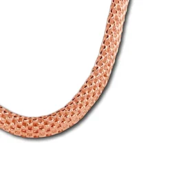 SilberDream Collier Kette Geflecht Rose vergoldet Damen ca. 45cm SDK22045E