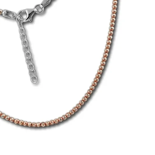 SilberDream Collier Kette Kugeln rose 925 Silber Damen 44cm-47cm SDK11045E