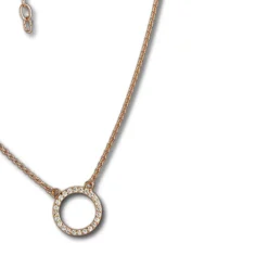 SilberDream Collier Kette rosevergoldet Zirkonia rund 925er Damen 45cm SDK28642E