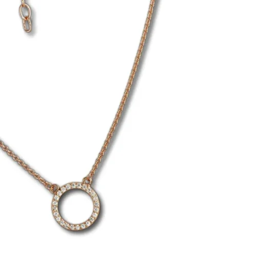 SilberDream Collier Kette rosevergoldet Zirkonia rund 925er Damen 45cm SDK28642E