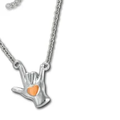 SilberDream Collier Kette Handzeichen -Ich liebe dich- 925 Silber 46cm SDK50844E