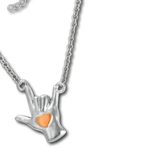 SilberDream Collier Kette Handzeichen -Ich liebe dich- 925 Silber 46cm SDK50844E
