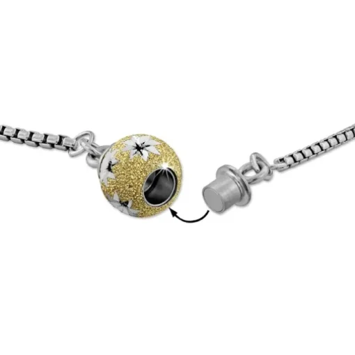 SilberDream Collier Kette Kugel Welle geschwärzt 925 Silber Damen 46cm SDK24446S