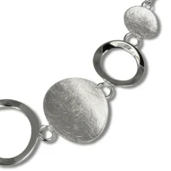 SilberDream Collier Kette mit matten Elementen 925 Silber 45cm SDK400