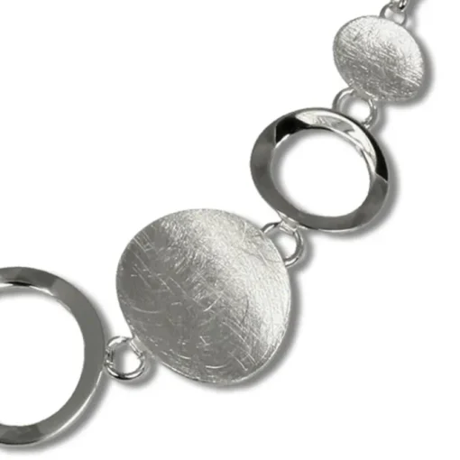 SilberDream Collier Kette mit matten Elementen 925 Silber 45cm SDK400