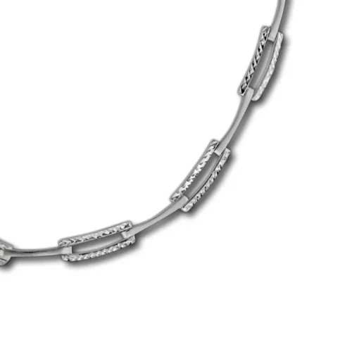 SilberDream Collier Kette diamantiert 925 Silber 44cm Halskette SDK442J