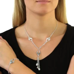 SilberDream Collier Kette Drop 925 Silber 45cm Halskette SDK413