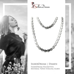 SilberDream Collier Kette Circles 925er Silber 44,5cm Damen Halskette SDK474J