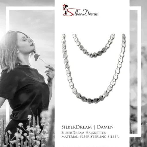 SilberDream Collier Kette Circles 925er Silber 44,5cm Damen Halskette SDK474J