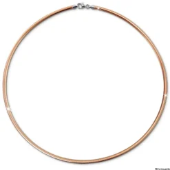 SilberDream Collier Kette Muster Rose vergoldet und Silber 925er 45cm SDK22945F